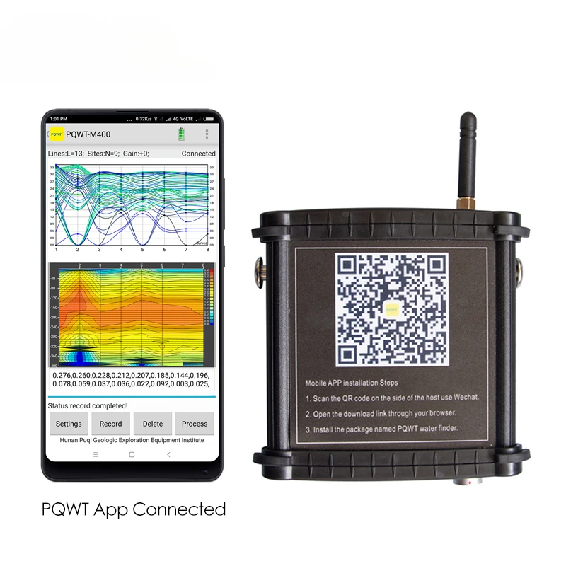 Геофизический измеритель удельного сопротивления YunYi PQWT M100 Для исследования подземных вод Мобильный детектор Изображение 1