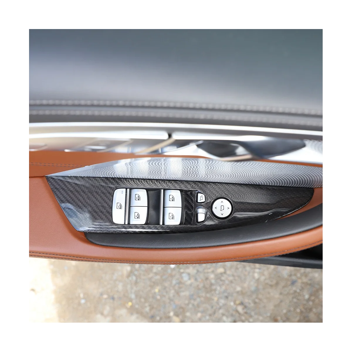Для BMW 8-Series G14 G15 2019-2023 Кнопка Подъема окна автомобиля из сухого Углеродного волокна, Панель, Рамка, Накладка, Наклейка, Аксессуары Изображение 1