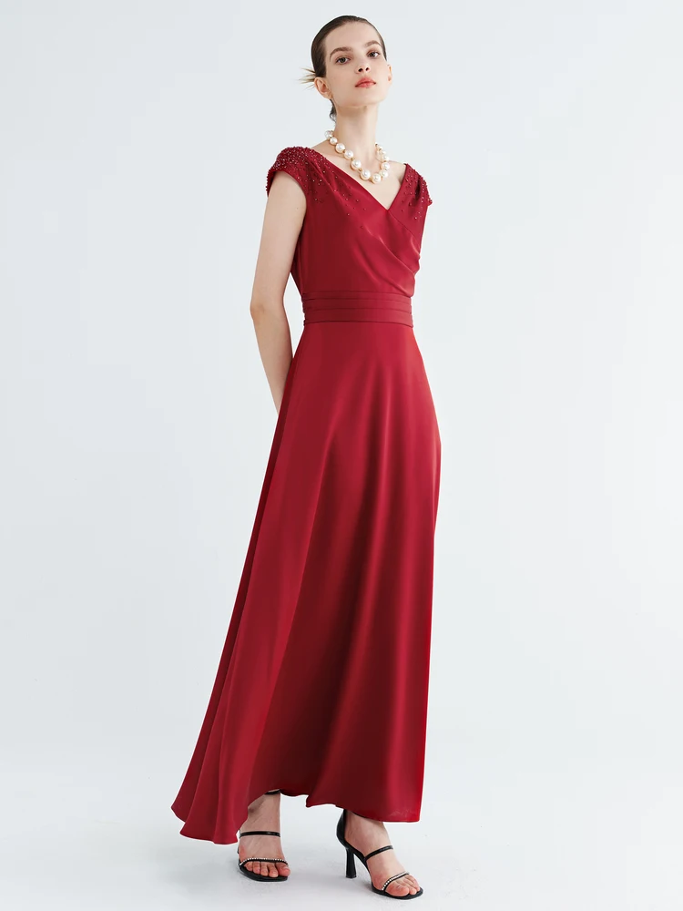 Женское модное вечернее платье с красным вином, платья с цветочным рисунком, 23 весенне-летние женские Пикантные офисные повседневные пляжные костюмы, платье Fairy Body Con Изображение 1