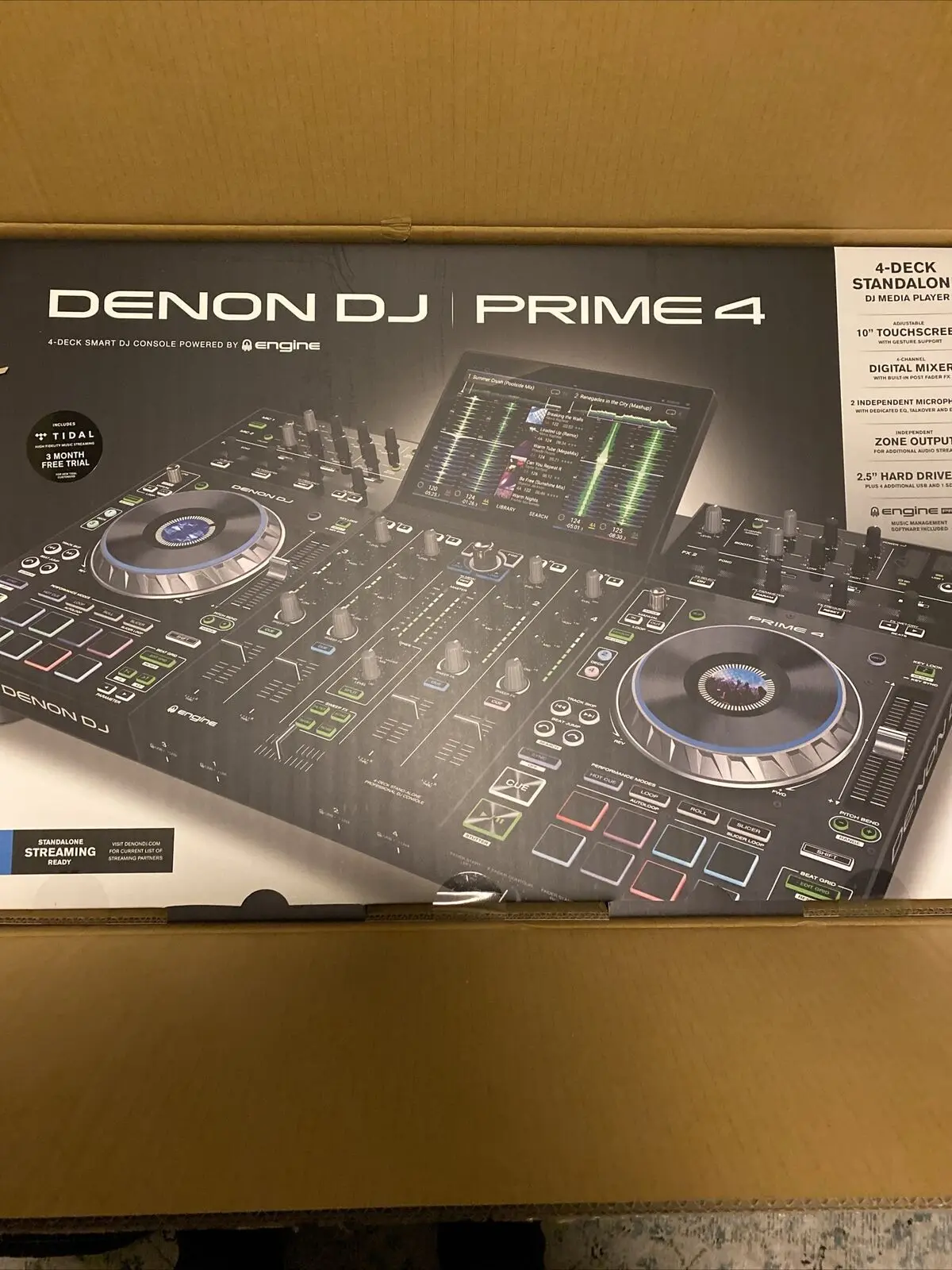 Летняя скидка 50% Denon DJ PRIME 4 Автономный 4-дековый 10-дюймовый HD мультитач Изображение 1