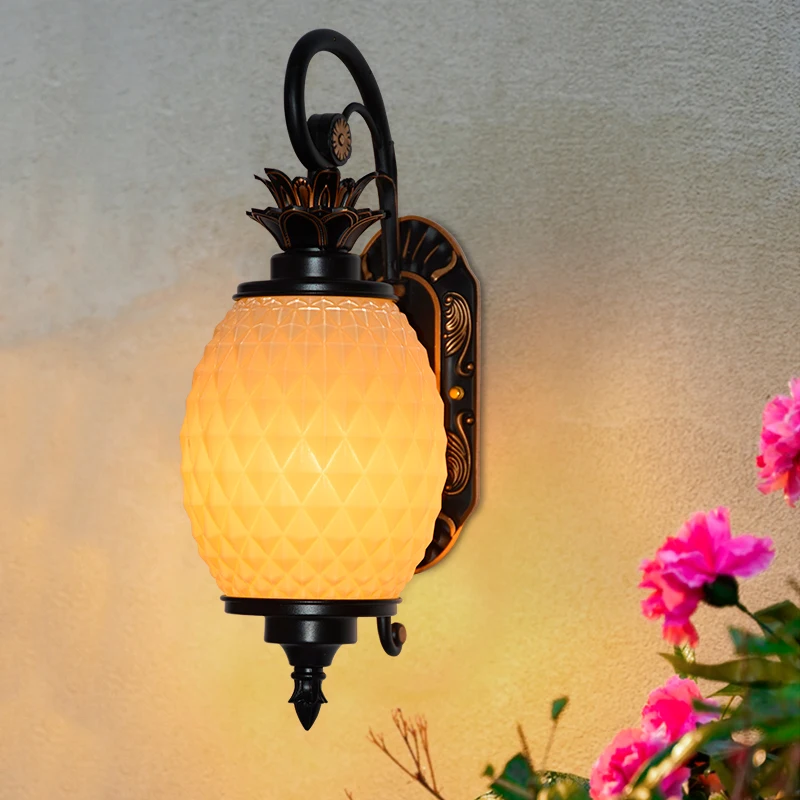 Наружный водонепроницаемый настенный светильник индивидуальность ананасовый сад балкон наружный настенный светильник креативный наружный настенный светильник для виллы Изображение 1