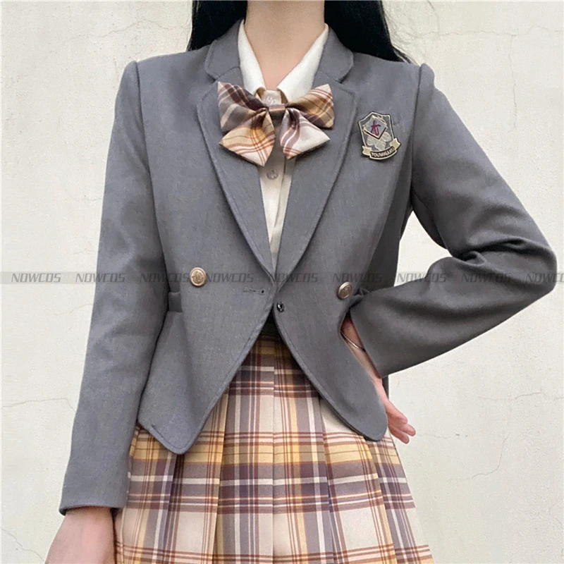Японское пальто в стиле колледжа Харадзюку, топы, костюм для Косплея Аниме Школьника, JK, женский официальный костюм, куртки, кардиган, розовый Изображение 1