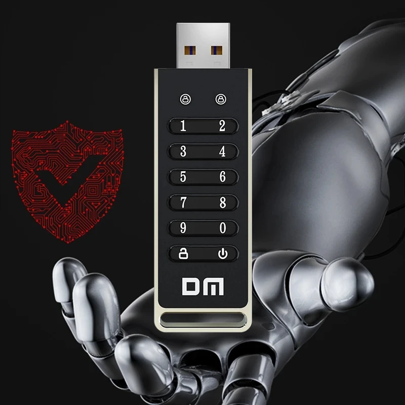 DM 256-битный зашифрованный USB-накопитель с защищенным паролем Флэш-накопитель USB3.2 Поддержка U-диска Функция сброса /очистки/автоматической блокировки FD063 Изображение 2