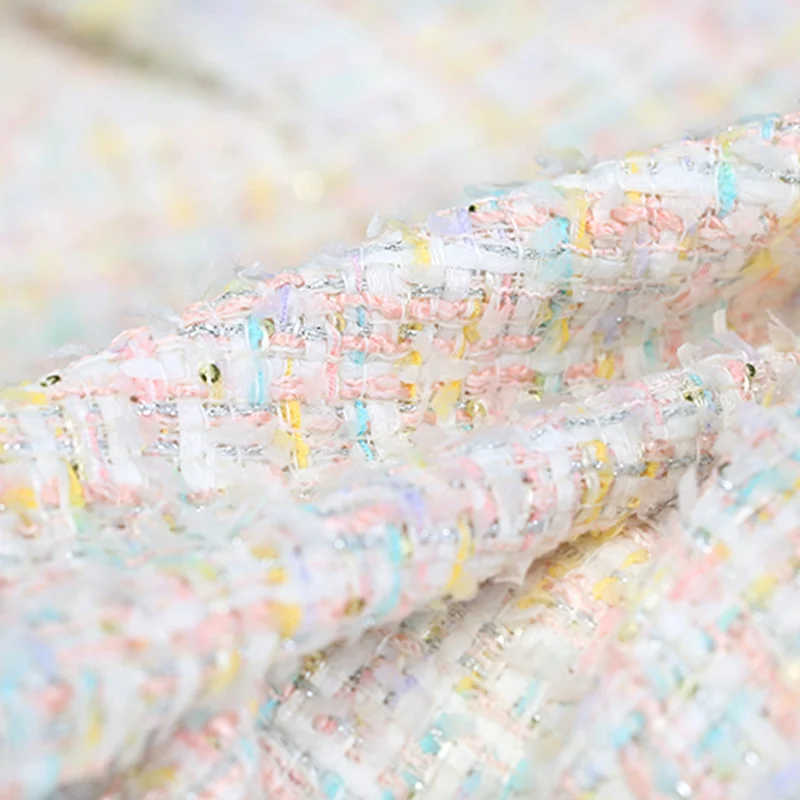 Goddess Of The Moon Colorful Soft Tweed Fabric For Coat Dress Telas Por Metro Tissus Au MÈTre Ткань Для Шитья Одежды Sewing Diy Изображение 2