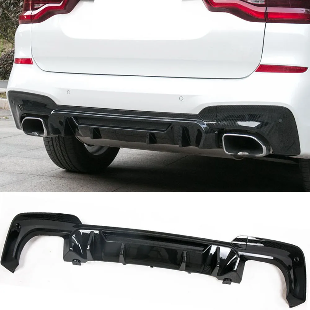 Для BMW X3 G01 M Sport 2018-2020 Глянцевый Черный Карбоновый задний диффузор Бампер Диффузор Заднего бампера Диффузор для губ Изображение 2