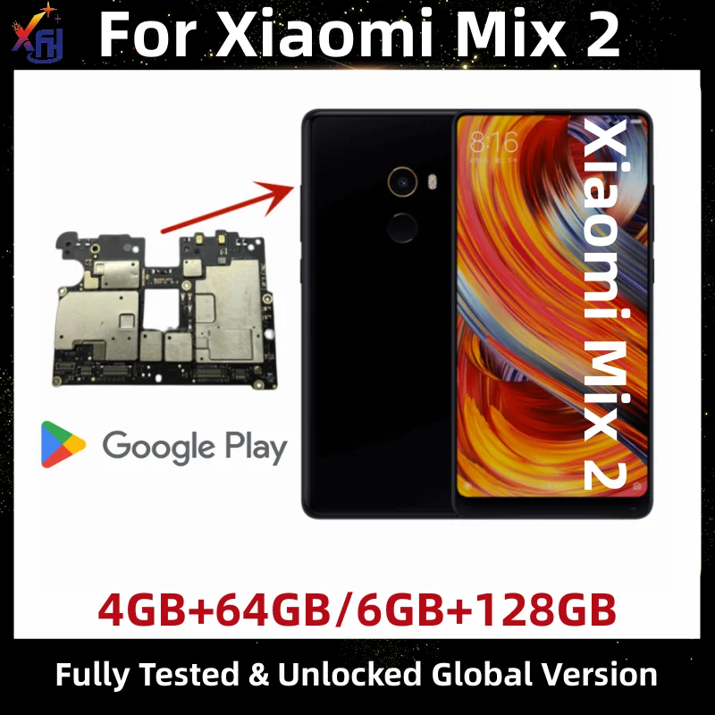 Для материнских плат Xiaomi MI MIX 2 Mix2 MB, Оригинальная материнская плата с полным набором микросхем, 64 ГБ, 128 ГБ, Глобальная версия Изображение 2