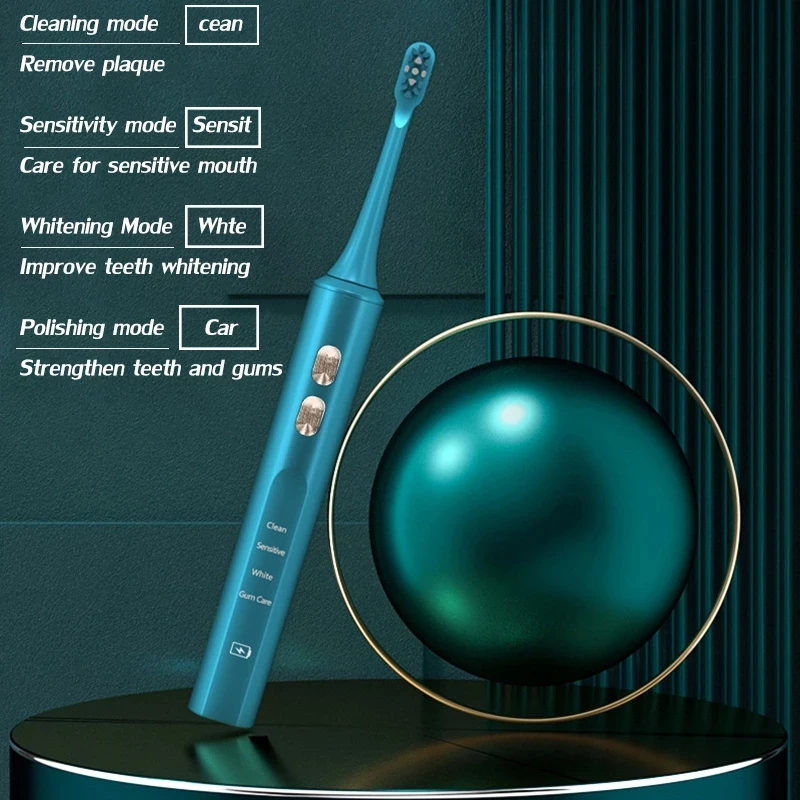 Звуковая Электрическая зубная щетка, ультразвуковой очиститель головки зубной щетки для взрослых, Автоматическое интеллектуальное отбеливание зубов с магнитной левитацией Изображение 2