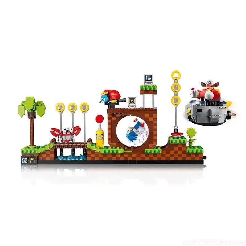 Идеи 1125шт 21331 Sonic the Hedgehogs Поп-Игра Green Hill Zone Модель Строительного Набора Блоки Кирпичи Наборы Игрушек Для Детского Подарка Изображение 2