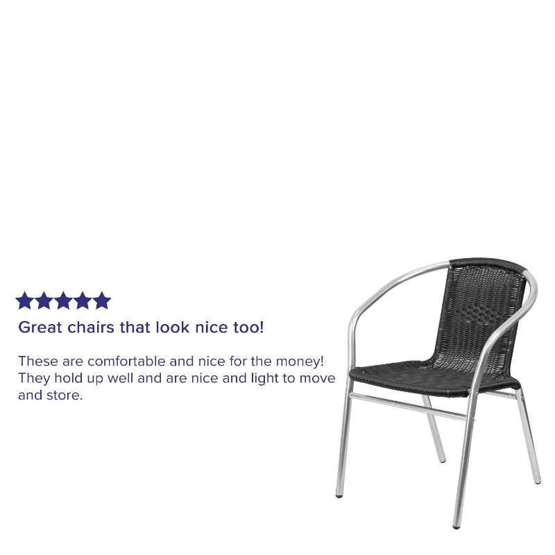 Модная мебель из алюминия и черного ротанга, стулья для ресторана внутри и снаружи, Мебель для патио, Садовая мебель Изображение 2