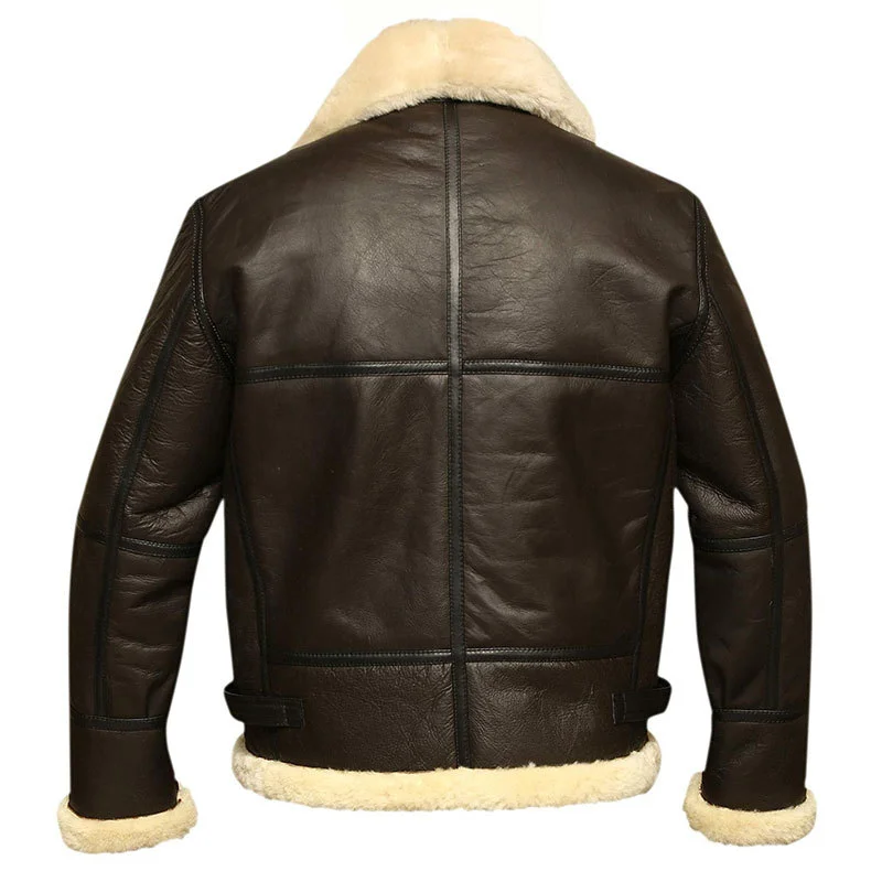 Мужская зимняя куртка-бомбер из Искусственной кожи 5XL, Мотоциклетная куртка из искусственной овчины, Новая Повседневная куртка с отложным толстым воротником, Уличная одежда Изображение 2
