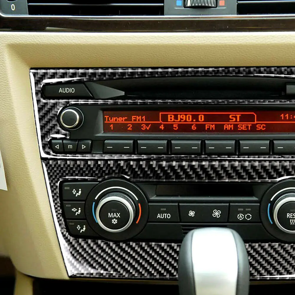 Накладка для CD-панели кондиционера из углеродного волокна для BMW 3 серии E90 2005-2012 Изображение 2