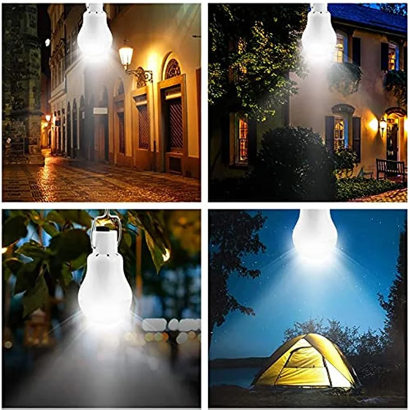 Портативная светодиодная лампа на солнечной батарее, перезаряжаемая светодиодная лампа на солнечной батарее для кемпинга, палатки, ночной рыбалки, аварийного освещения, вспышки Изображение 2