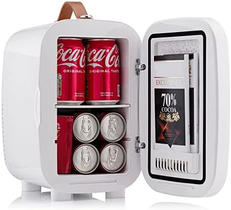 Роскошный Мини-холодильник-охладитель На 6 литров / 8 банок с переменным током и эксклюзивным USB-питанием Маленький Портативный Холодильник Для офиса, Спальни, Калифорнии Изображение 2