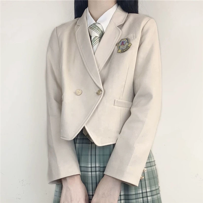 Японское пальто в стиле колледжа Харадзюку, топы, костюм для Косплея Аниме Школьника, JK, женский официальный костюм, куртки, кардиган, розовый Изображение 2