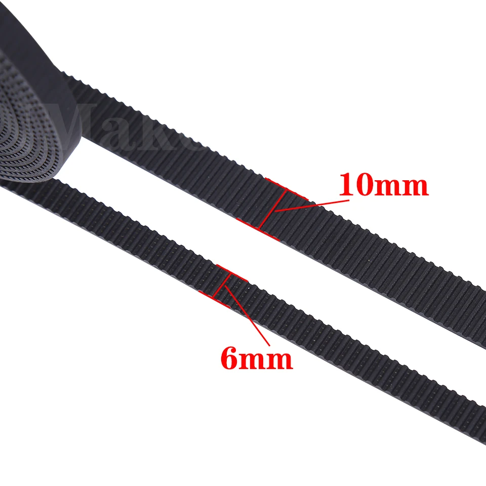 5 м/10 м/20 м/50 м/лот GT2-6 мм/10 мм открытый ремень ГРМ GT2 ремень из резинового арамидного волокна, обрезанный по длине для 3D-принтера оптом Изображение 3