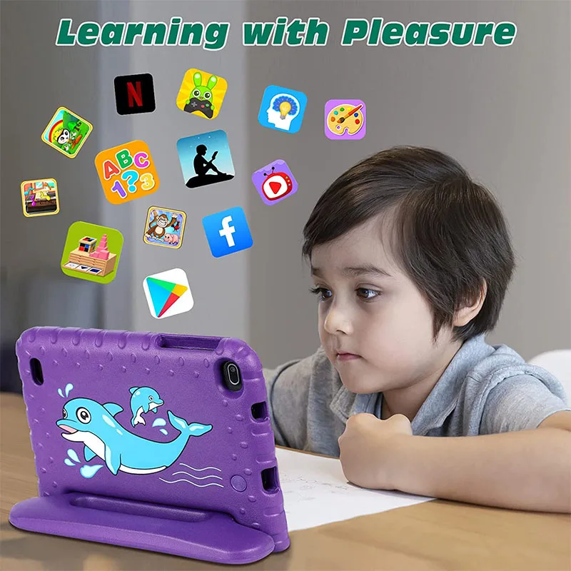 AOCWEI 2023 Планшет для детей, 7-Дюймовый Планшет для малышей, Android 11, Четырехъядерный Родительский контроль, Предустановленное программное обеспечение для детей, Фиолетовый Изображение 3