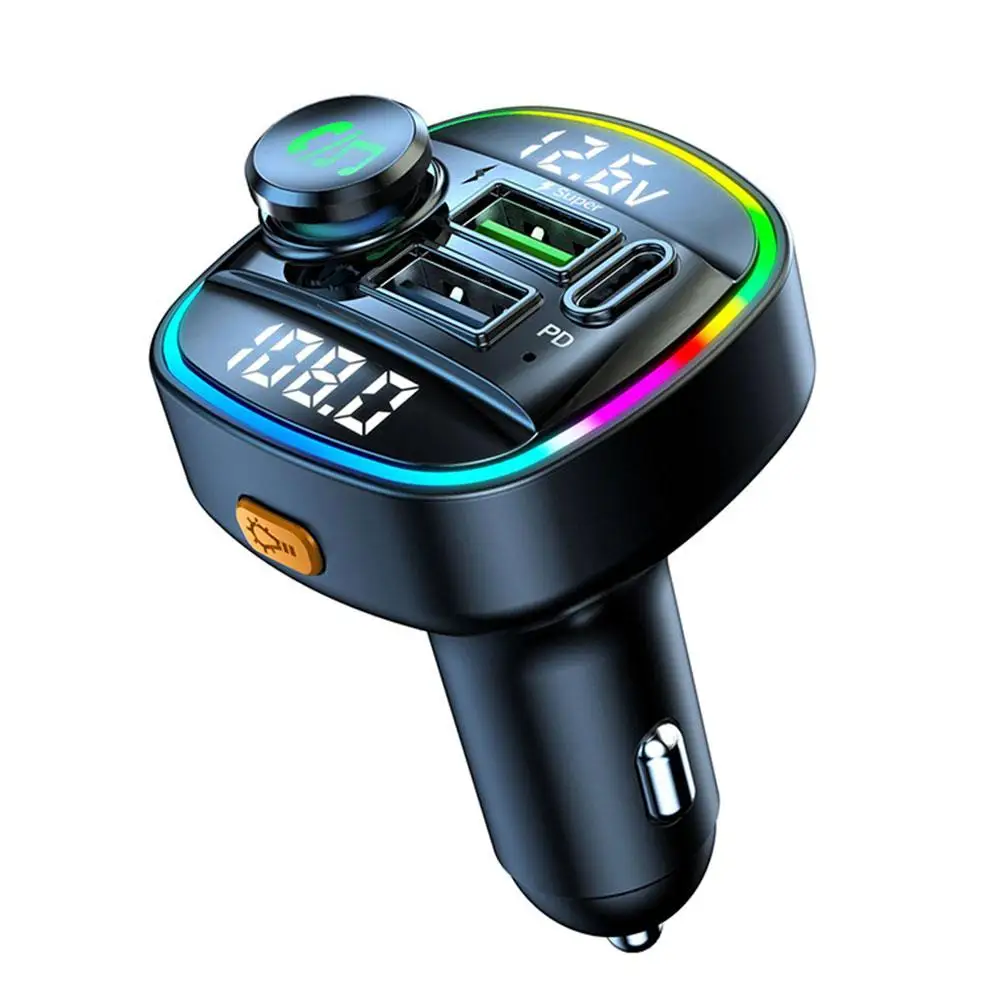 Bluetooth 5,0 FM-передатчик, автомобильный радиомодулятор громкой связи, MP3-плеер с USB-адаптером сверхбыстрой зарядки мощностью 20 Вт для автомобиля Y5E8 Изображение 3