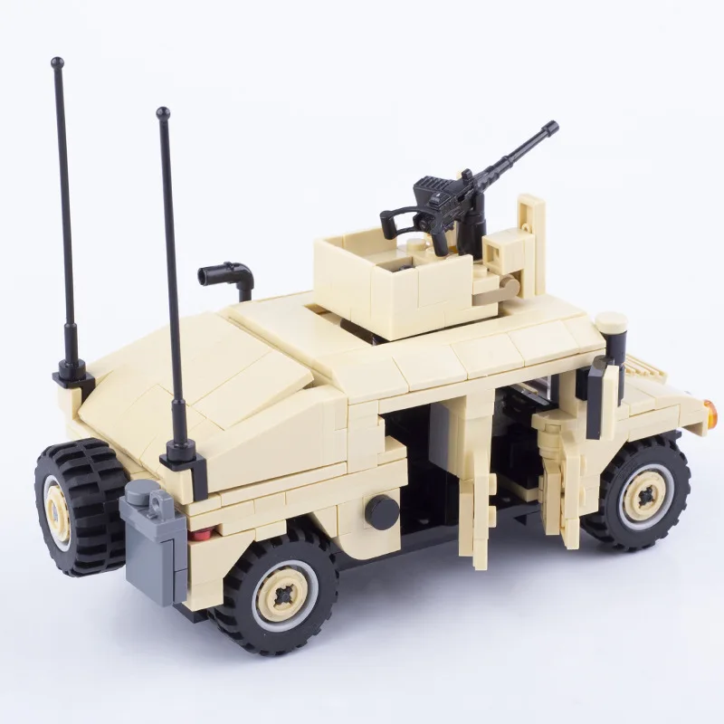 MOC Бронированный автомобиль Строительные Блоки Игрушки США Hummer Городская Скорая Помощь Военный Грузовик DIY Кирпичная модель Подарки для мальчиков Изображение 3