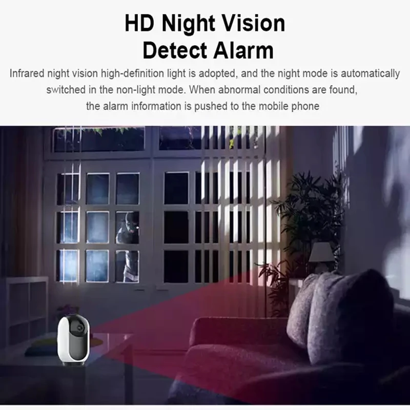 WiFi 1080P Камера для помещений Беспроводное ночное видение Монитор Движения Видеокамера наблюдения AI Слежение Аудио Видео Камера Безопасности Изображение 3