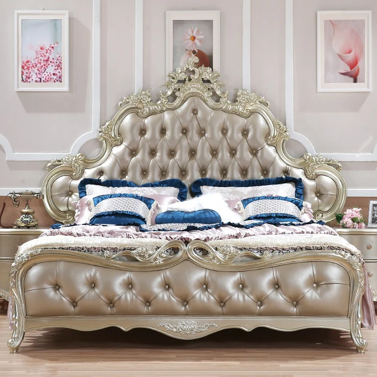 Высококачественная Антикварная кровать, Мебель для спальни в стиле Империал рококо, Европейский дизайн, Мебель для спальни на Вилле Изображение 3
