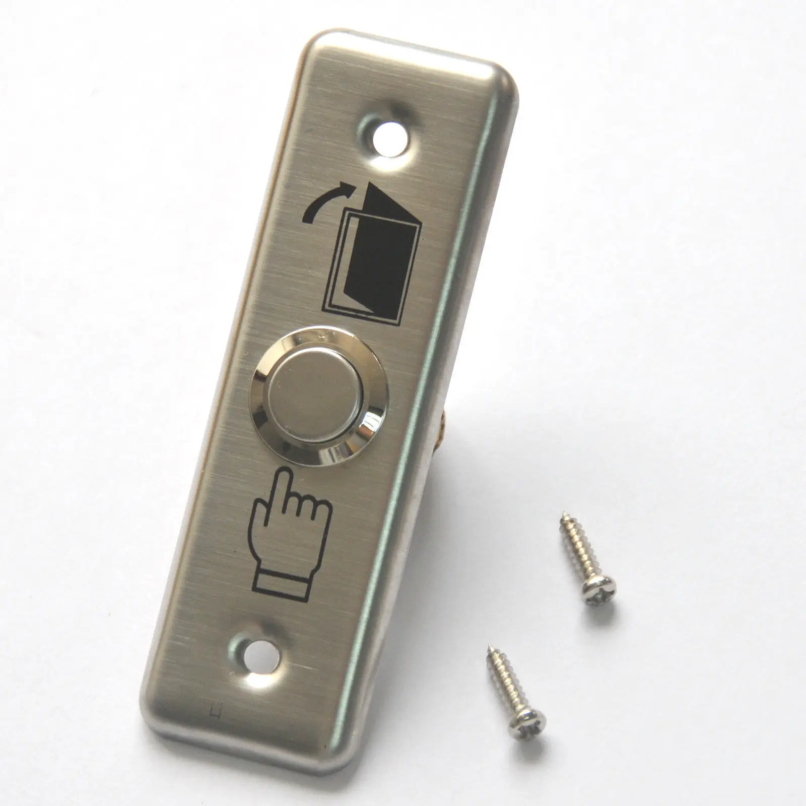 Высококачественная Серебряная Кнопка Дверного Выключателя Из нержавеющей Стали Прочная Кнопка Разблокировки Выключателя Для Контроля доступа К Выходу Из Двери Сверху Изображение 3