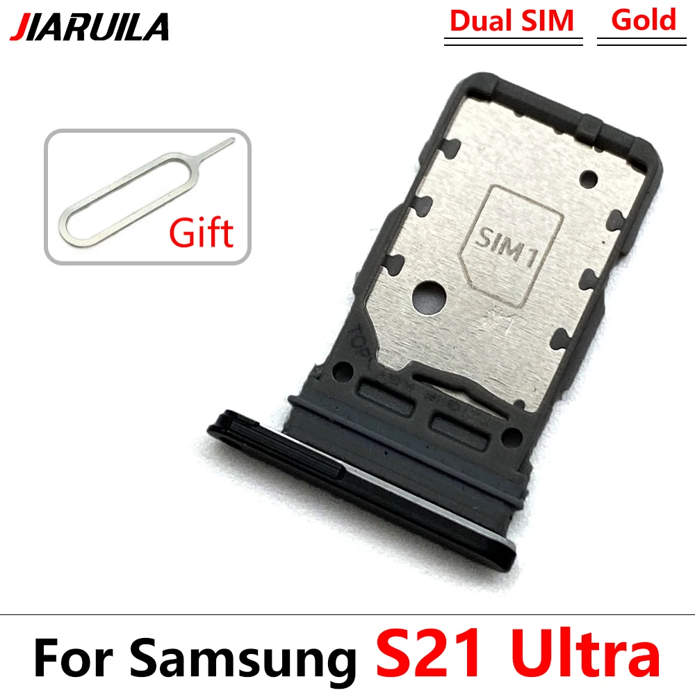 Держатель лотка для sim-карт с двумя картами Samsung S21 Fe/S21 Ultra/S21 Plus, держатель слота для лотка для SIM-карт, Разъем адаптера, Запасные части Изображение 3
