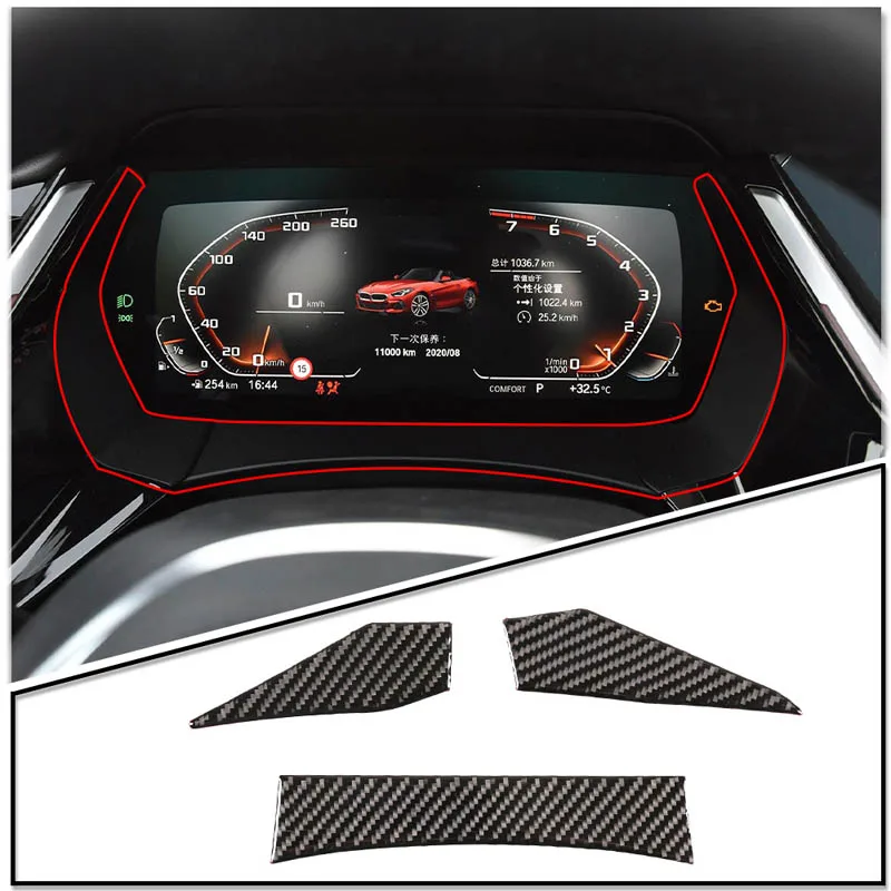Для BMW Z4 2017-2020 автомобильный стайлинг из мягкого углеродного волокна, украшение приборной панели, наклейка, аксессуары для модификации интерьера автомобиля Изображение 3