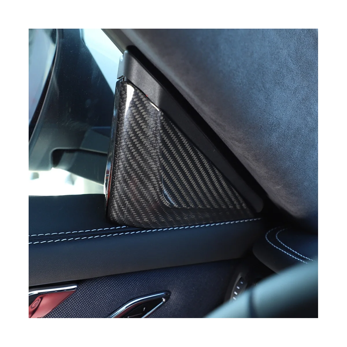 Для Maserati Ghibli/Quattroporte 2014-2022 Автомобильная стойка из углеродного волокна, накладка на рог, наклейка, декоративные аксессуары Изображение 3