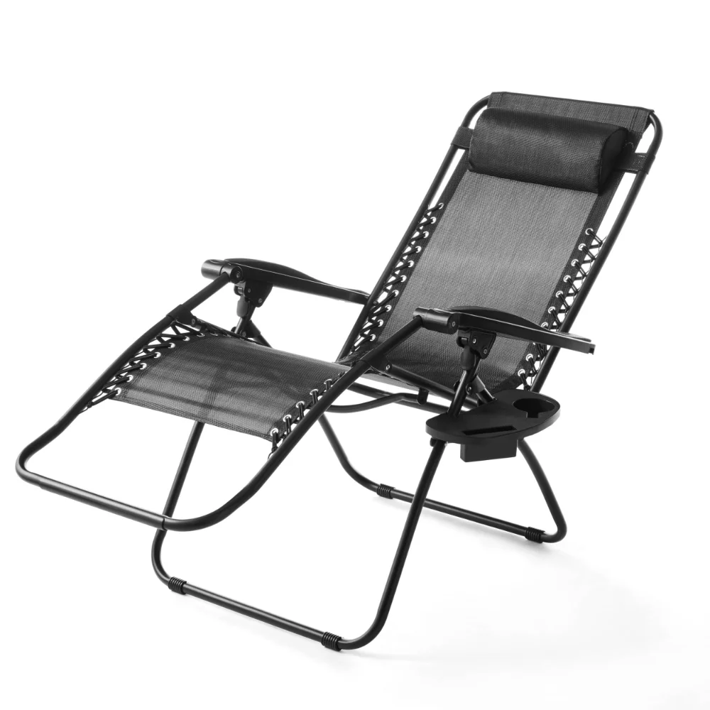 Кресло-шезлонг с нулевой гравитацией, 2 упаковки - Черные пляжные стулья Изображение 3