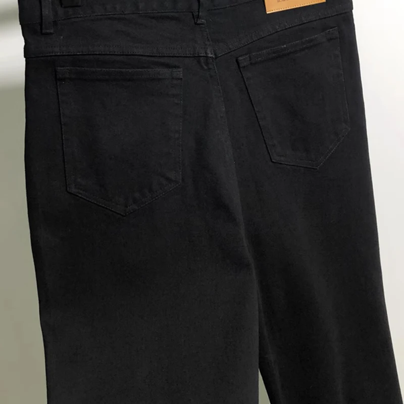 Модные мужские повседневные брюки Rick из стираного денима, расклешенные брюки для мужчин, на молнии, во всю длину, RO, мужская одежда Изображение 3