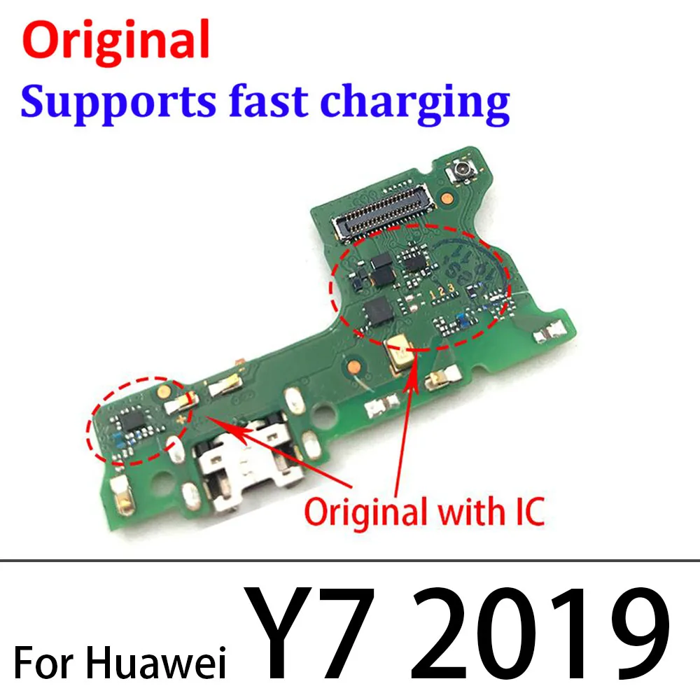 Оригинальный USB Порт Для Зарядки, Соединительная Плата, Гибкий Кабель Для Huawei Y5 Y6 Y7 Y9 Prime 2017 2018 2019 Y6s Y6P Y7P Y8P Y8s Y9s Y7A Изображение 3