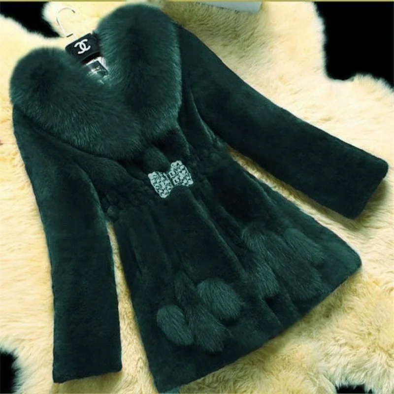 Пальто для женщин 2023, Осенне-зимнее меховое пальто, женская однотонная Длинная теплая куртка из плотного флиса, зимняя одежда для женщин Изображение 3