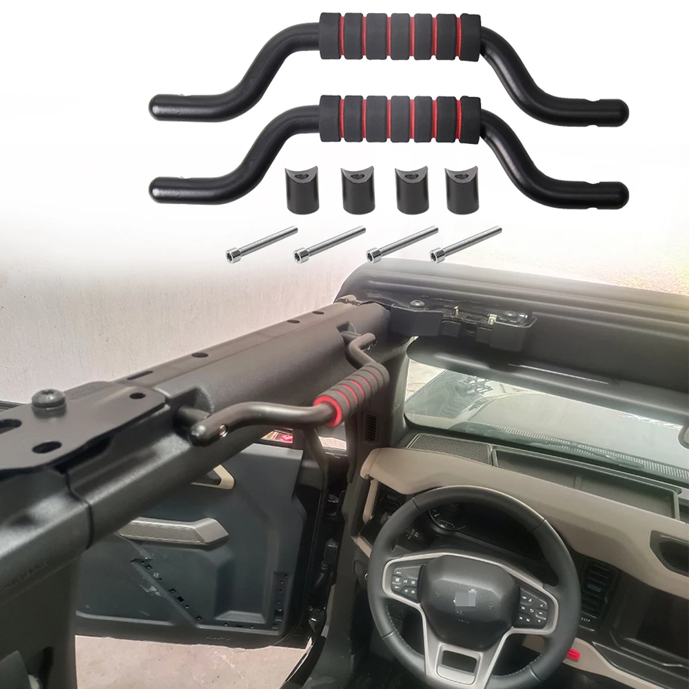 Ручка для захвата крыши передней двери, Верхняя металлическая Планка для Ford Bronco 2/4 Двери 2021-2022 Изображение 3