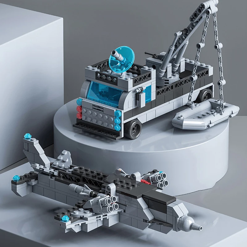 Совместимость с Lego 1560 шт. Военный Корабль строительные блоки Самолет Крейсер Самолет Грузовик Лодка Набор кирпичей игрушки подарок для детей Изображение 3