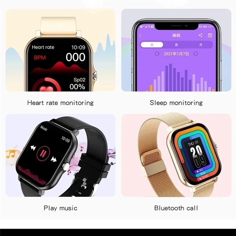 2023 Смарт-часы для Мужчин и женщин в подарок Спортивные часы для фитнеса с сенсорным экраном, звонки по Bluetooth, цифровые умные часы, наручные часы Изображение 4