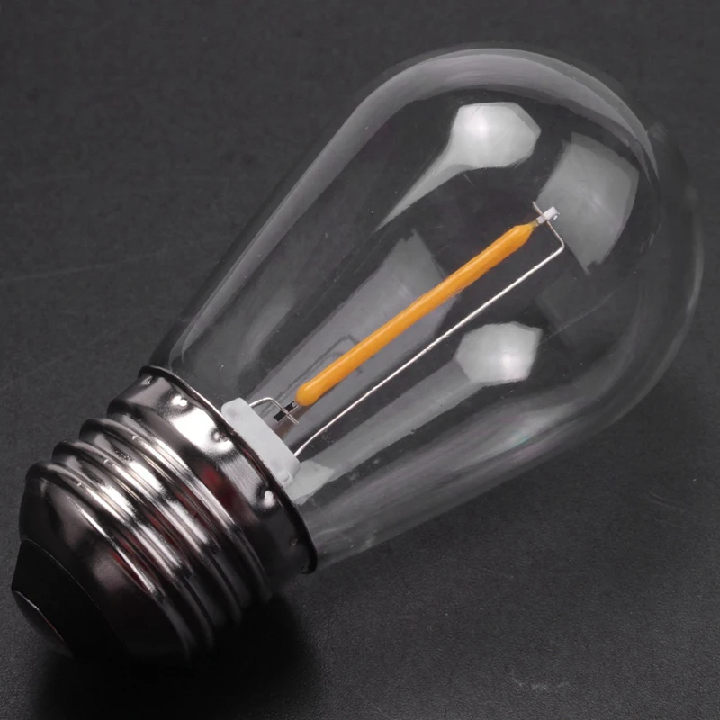 30 Упаковок Сменных Лампочек 3V LED S14 Небьющиеся Наружные солнечные Струнные Лампочки Теплого белого цвета Изображение 4