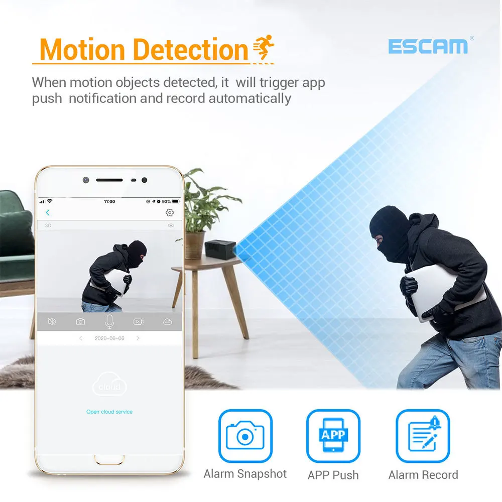 ESCAM G17 1080P Мини WiFi Камера Маленькая Перезаряжаемая Беспроводная камера видеонаблюдения с питанием от батареи Камера ночного видения Изображение 4