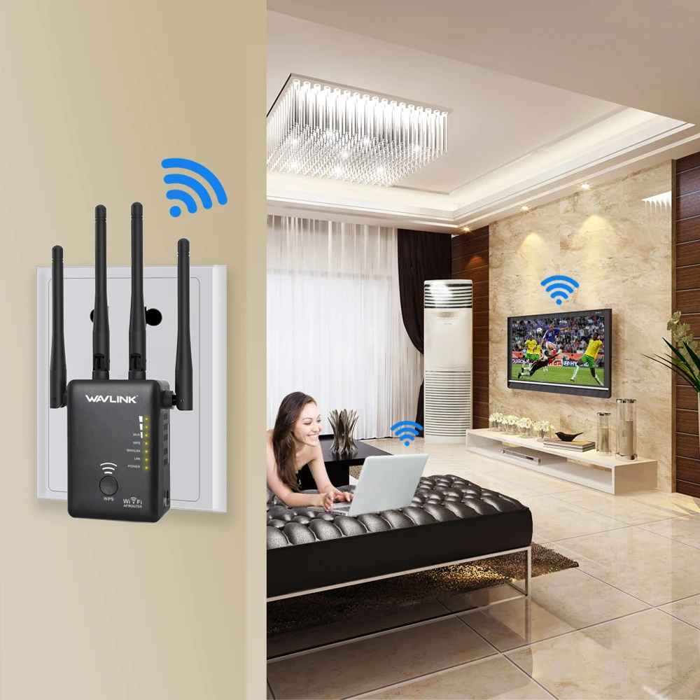Wavlink AC1200 Wi-Fi Ретранслятор/маршрутизатор/точка доступа Беспроводной расширитель диапазона Wi-Fi Усилитель сигнала Wi-Fi с внешними антеннами Горячий Изображение 4