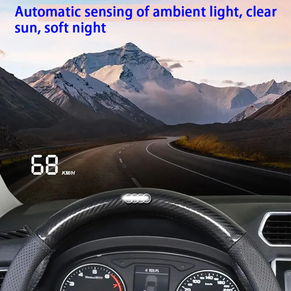 ZJCGO Автоматический HUD дисплей Автомобильный Проектор Сигнализация Головной дисплей Спидометр Лобовое стекло для Audi Q5 SQ5 8R 2009-2017 Изображение 4
