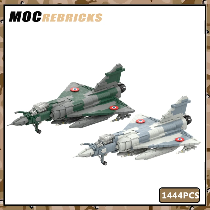 Военное Оружие MOC Строительные Блоки ВВС Франции Классический Истребитель Mirage 2000 В Сборе Модель Кирпичи Игрушки Рождественские Подарки Изображение 4