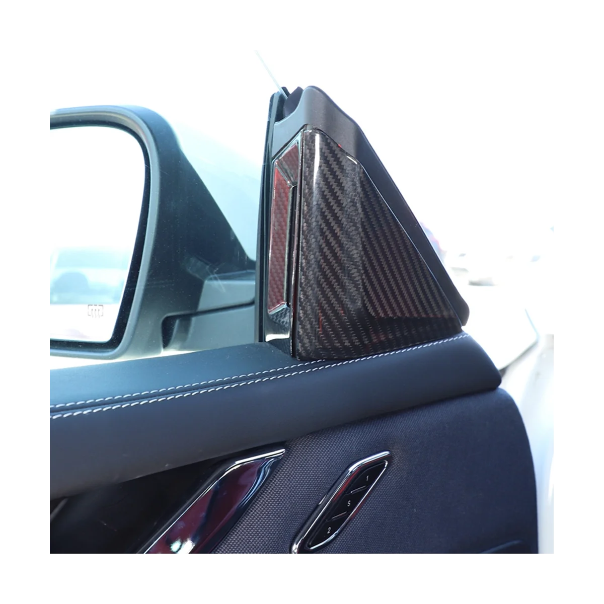 Для Maserati Ghibli/Quattroporte 2014-2022 Автомобильная стойка из углеродного волокна, накладка на рог, наклейка, декоративные аксессуары Изображение 4