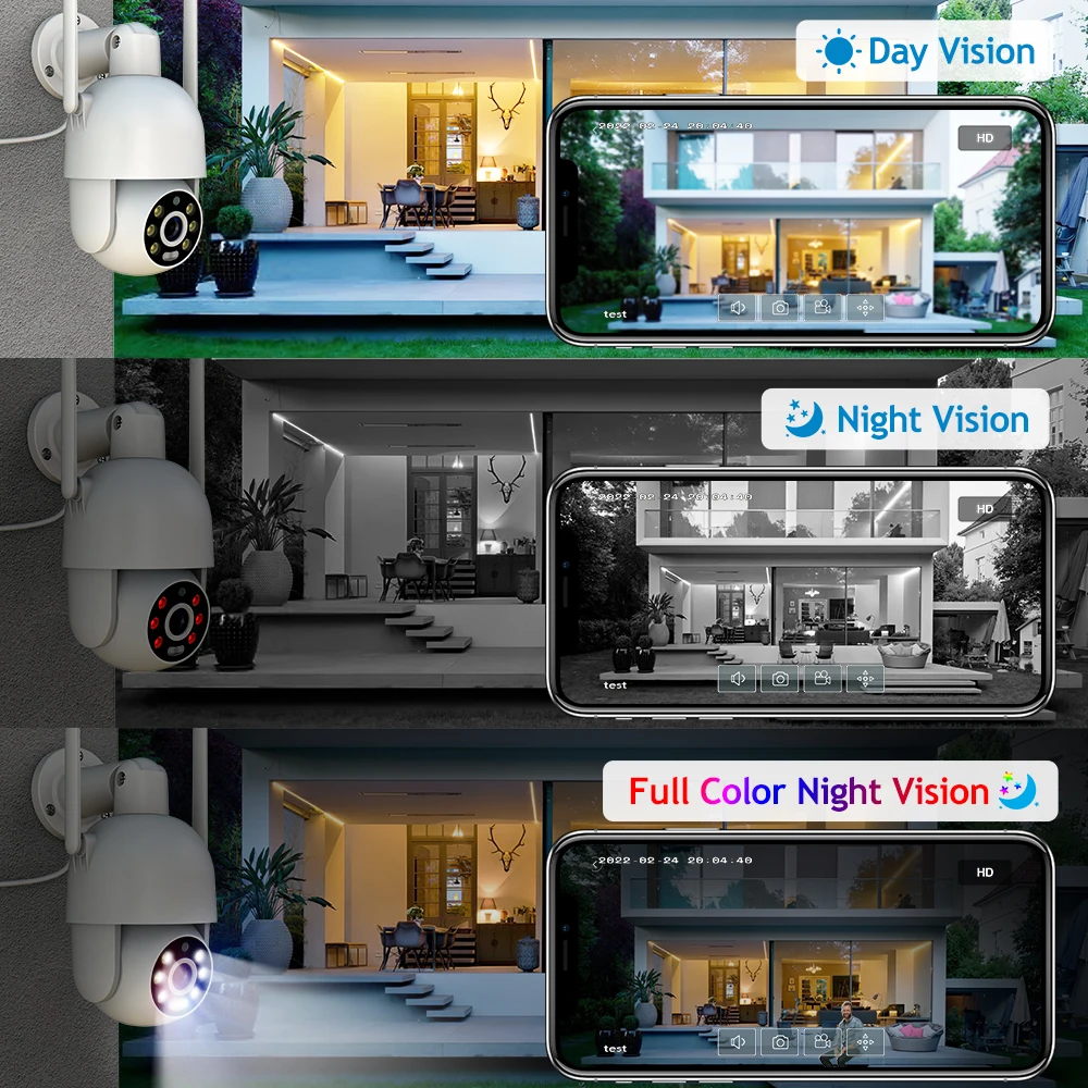Комплект видеонаблюдения TinoSec 5MP, Красная, синяя световая сигнализация, Беспроводная камера видеонаблюдения, комплект системы безопасности, Поддержка Onvif, видеорегистратор, полноцветный Изображение 4