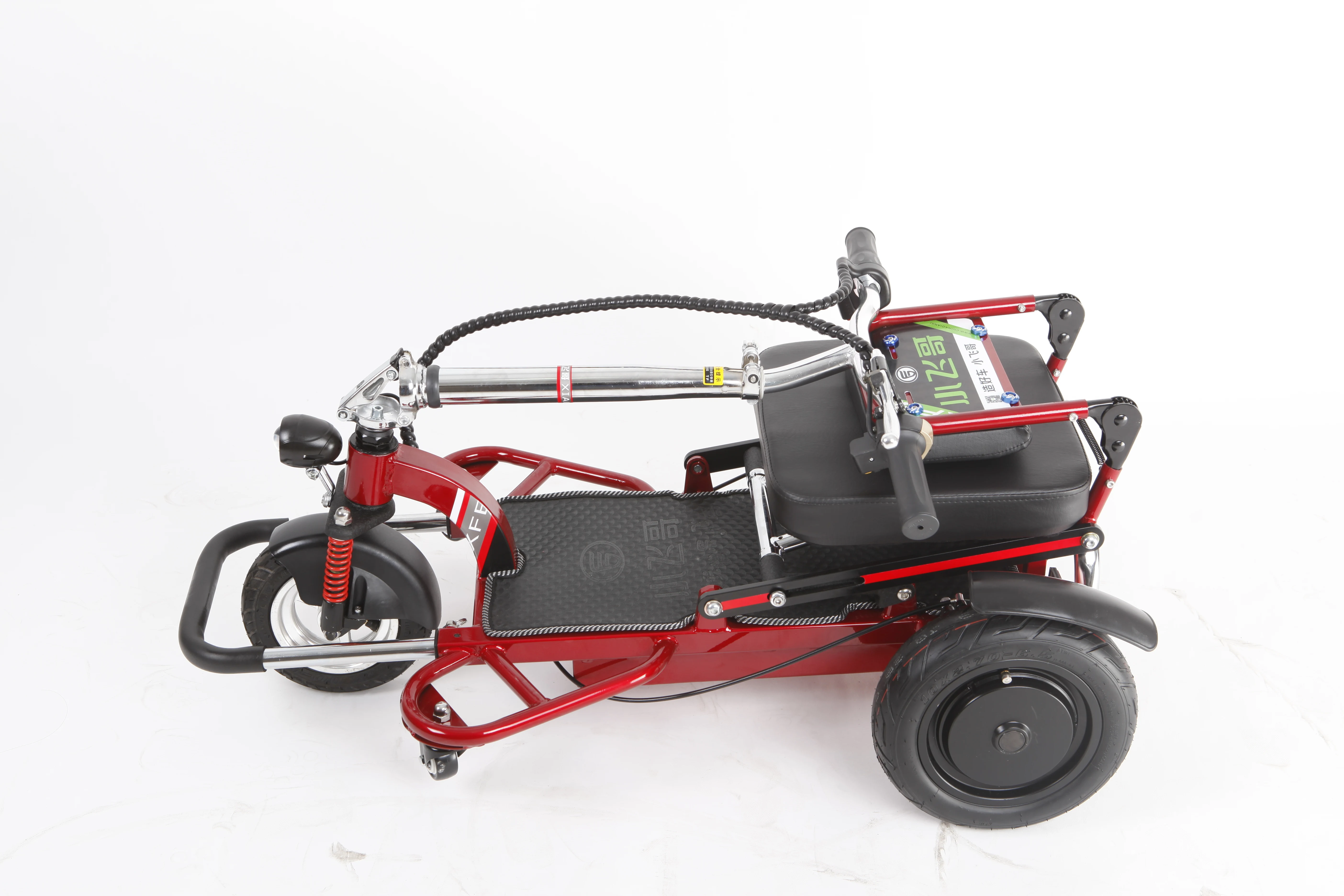 Легкий семейный электрический трехколесный велосипед складного типа для взрослых пассажиров Изображение 4
