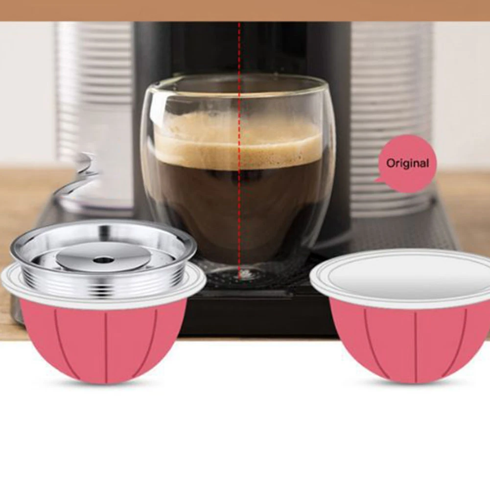 Многоразовый Кофейный Капсулированный Стручок для Nespresso Vertuoline GCA1 и Delonghi ENV135, Фильтры Многоразового использования из нержавеющей Стали, Дозатор B Изображение 4