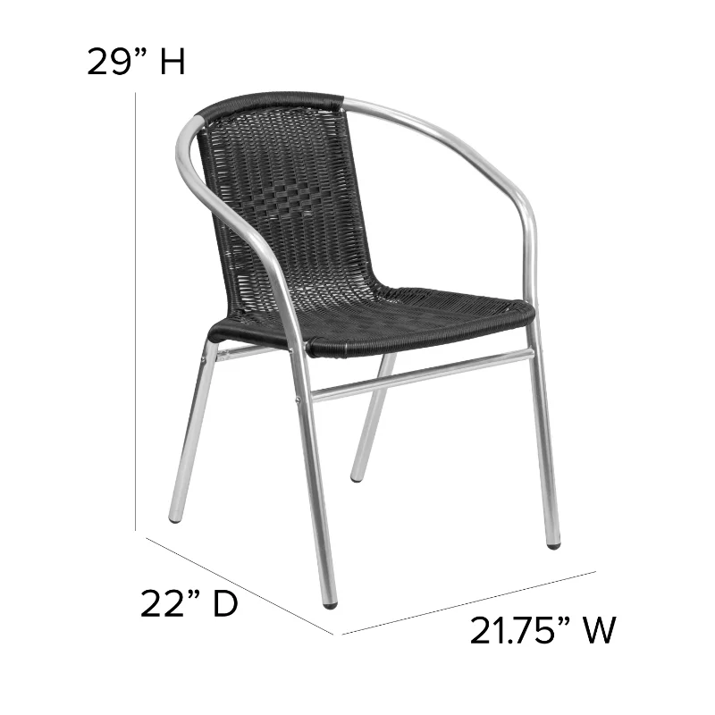 Модная мебель из алюминия и черного ротанга, стулья для ресторана внутри и снаружи, Мебель для патио, Садовая мебель Изображение 4