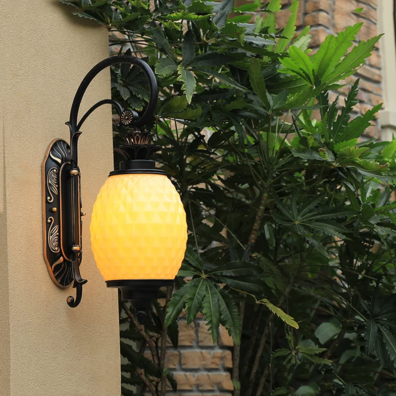 Наружный водонепроницаемый настенный светильник индивидуальность ананасовый сад балкон наружный настенный светильник креативный наружный настенный светильник для виллы Изображение 4