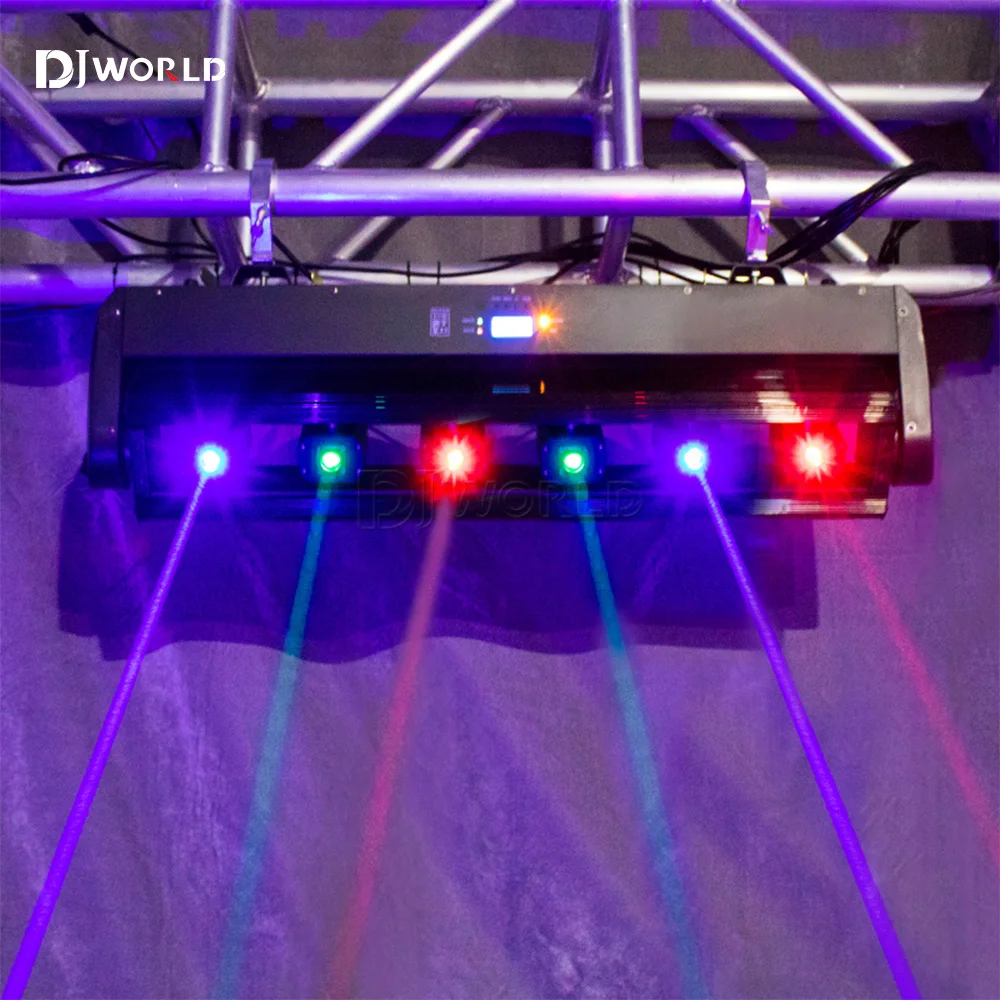 Профессиональный 6x500 МВт Красный/Зеленый/RGB Лазерный Движущийся Головной Бар Луч Света DMX512 DJ Сценический Эффект Осветительный Проектор для Свадебной вечеринки Изображение 4