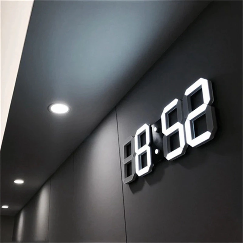 Цифровые Будильники Nordic 3D Цифровой будильник Электронные Цифровые Часы Светодиодные Цифровые часы Изображение 4