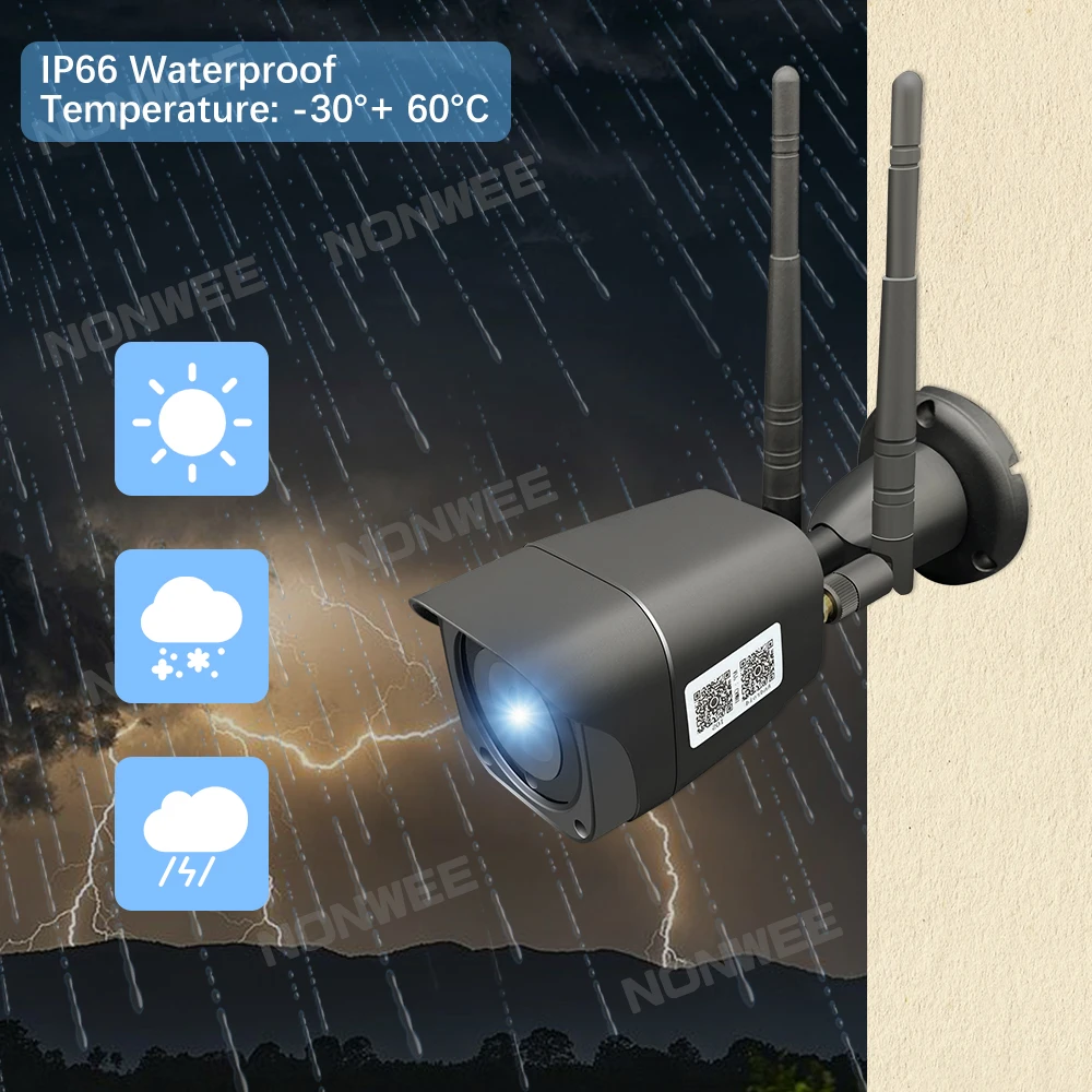 1080P 5-мегапиксельная беспроводная охранная камера ночного видения на открытом воздухе с 4G SIM-картой, двухстороннее аудио, WIFI, Металлическая камера, приложение Onvif CamHi Изображение 5