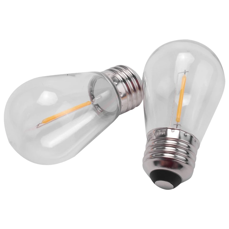 30 Упаковок Сменных Лампочек 3V LED S14 Небьющиеся Наружные солнечные Струнные Лампочки Теплого белого цвета Изображение 5